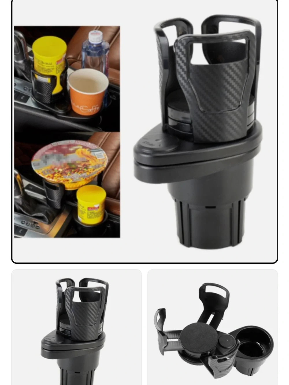 Universal Black Car Cup Holder Phone Mount all cup size and plates